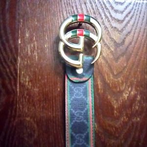 Gucci belt black with green, red stripes